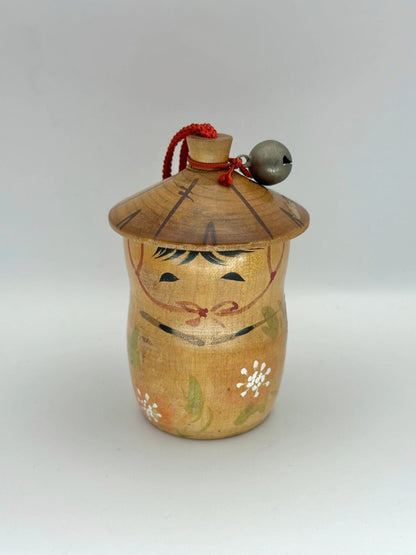 K05004 - Vintage Small Kokeshi box with bell