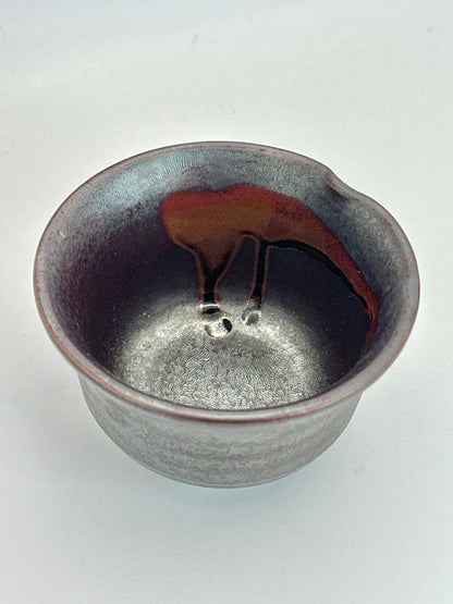 TB04 - Wabi-Sabi Teacup of Banko-Yaki Iron Glaze