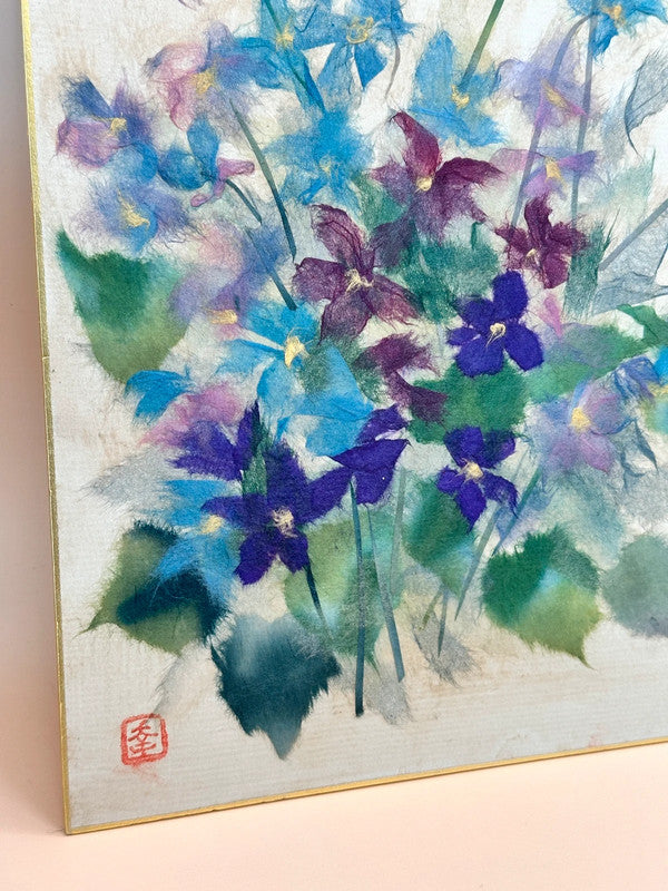 SHP119 - Vintage Japanese Chigiri-e Shikishi card