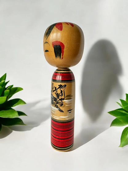 K18017 - Poupée Kokeshi japonaise ancienne et vintage - style traditionnel