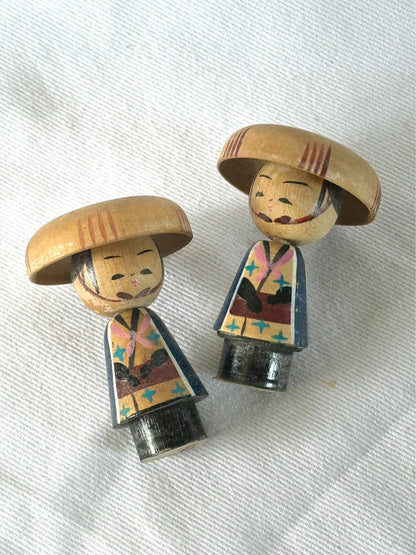 SK015 - Kokeshi Wooden Doll Fishermen