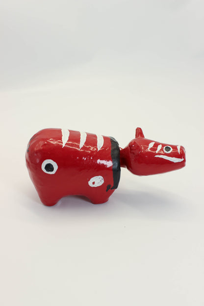 FT503 - Hariko Akabeko – Red Cow Paper Mache 赤べこ
