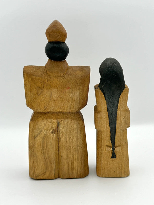 FT07 - Jouet folklorique japonais - paire de poupées en bois Hina