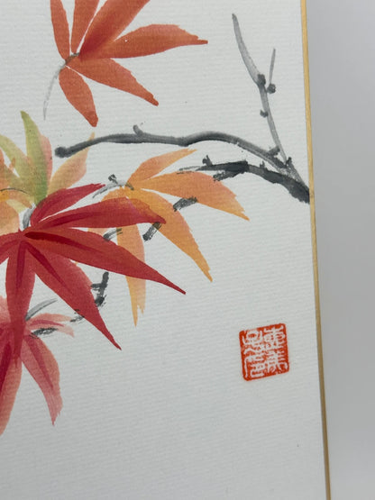 SHP78 - Orignal artwork card shikishi Maple