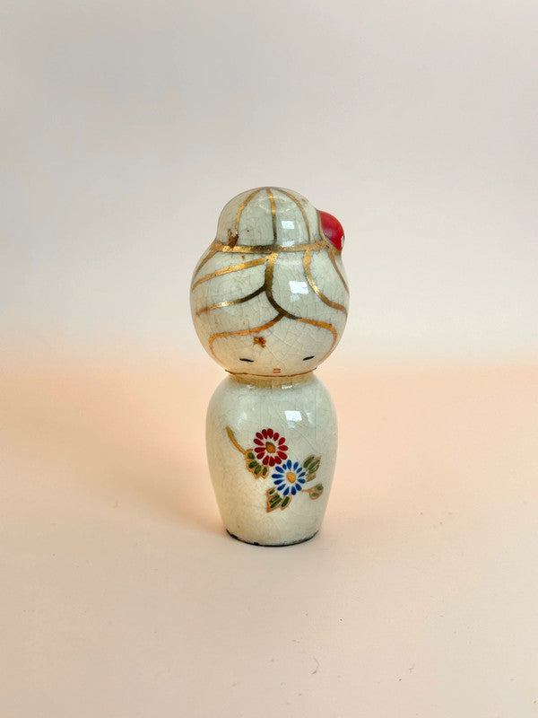 K10130 - RARE Satsuma-yaki sosaku kokeshi 薩摩焼