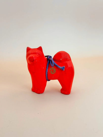 FT143 - Red dog figurine - mitsu-domoe