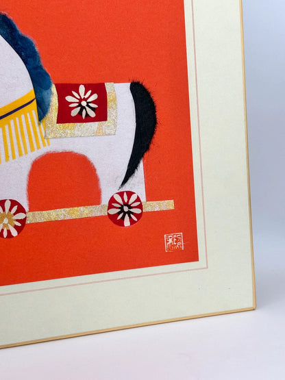 SHP35 - Japanese card Chigiri-e shikishi card