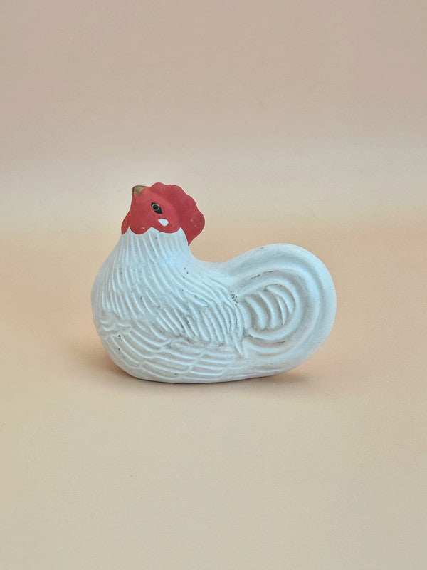 CB015 - Cloche décorative en argile Coq Dorei