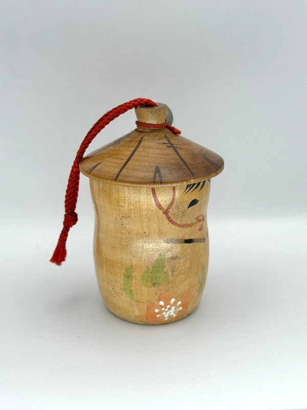 K05004 - Vintage Small Kokeshi box with bell