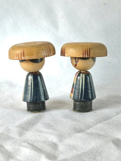 SK015 - Kokeshi Wooden Doll Fishermen