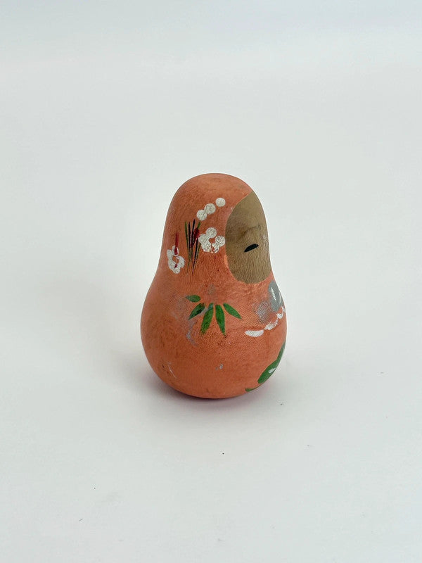FT128 - Vintage sakura wooden daruma doll