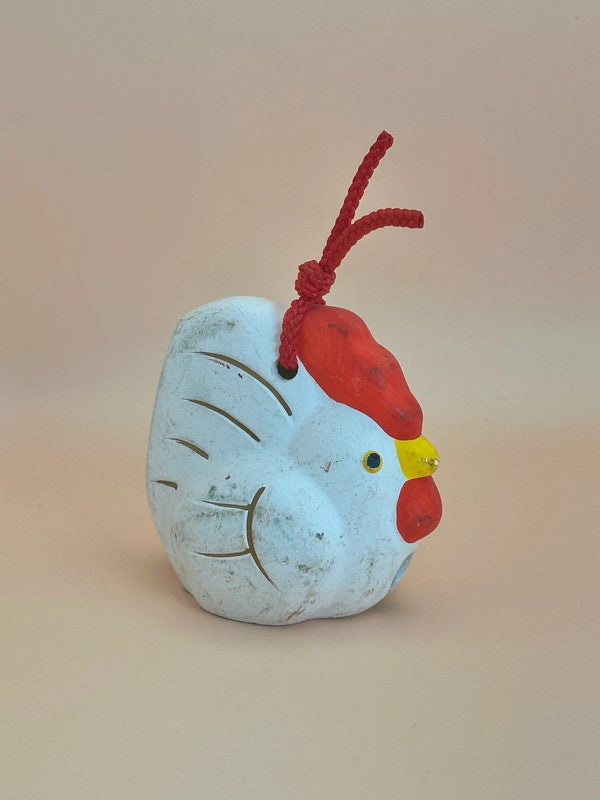 CB017 - Cloche décorative en argile Coq Dorei