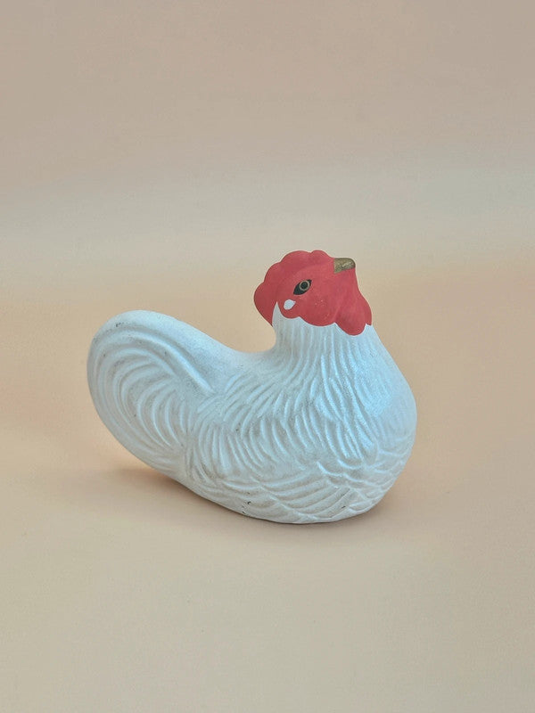CB015 - Cloche décorative en argile Coq Dorei