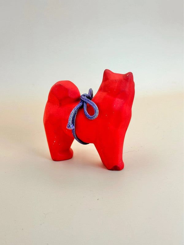 FT143 - Red dog figurine - mitsu-domoe
