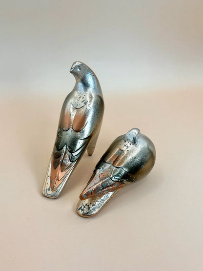 FT156 - Pair of cast iron doves Sotaro Saegusa 三枝惣太郎