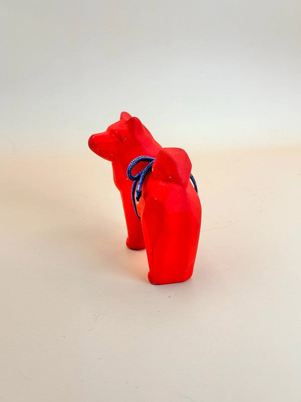 FT143 - Red dog figurine - mitsu-domoe