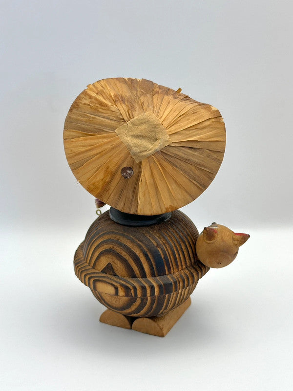 FT13 - Poupée en bois raton laveur Tanuki