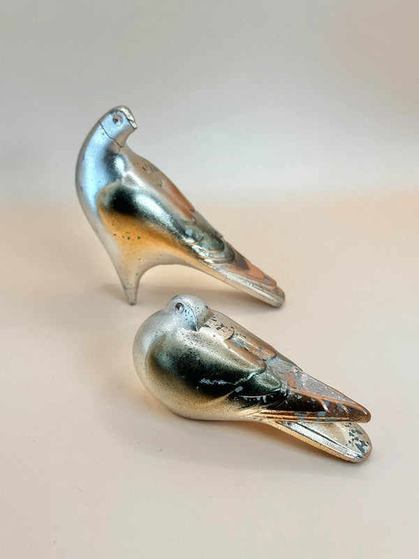 FT156 - Pair of cast iron doves Sotaro Saegusa 三枝惣太郎