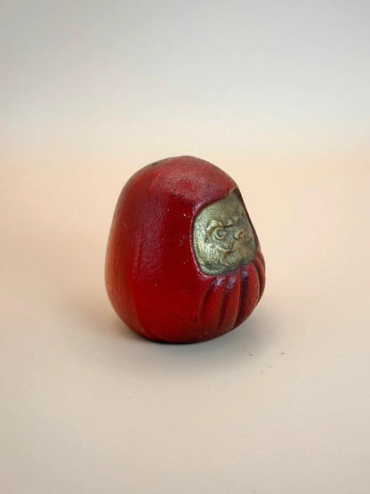 FT136 - Vintage Japanese Metal Daruma Figurine
