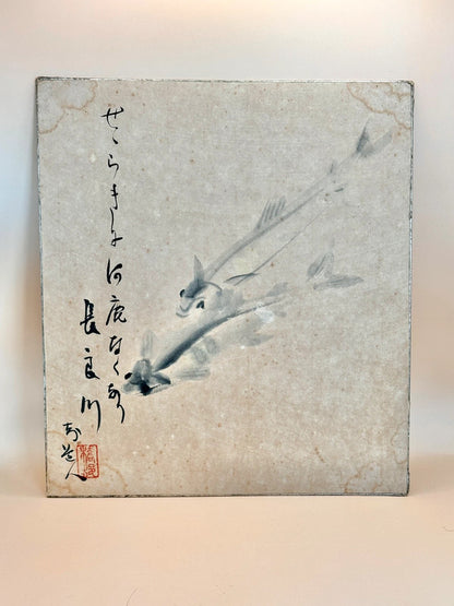 SHP011 - Original Shikishi artwork card Nagara River 長良川