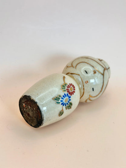 K10130 - RARE Satsuma-yaki sosaku kokeshi 薩摩焼