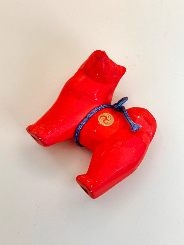 FT143 - Red dog figurine - mitsu-domoe