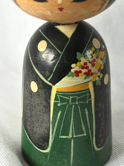 K10055 - Japanese bobble kokeshi sosaku doll