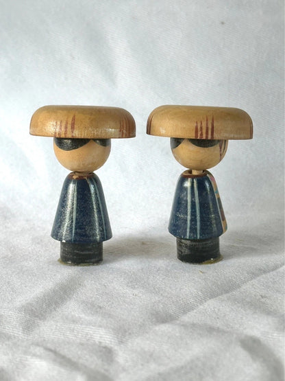 SK015 - Kokeshi Wooden Doll Fishermen