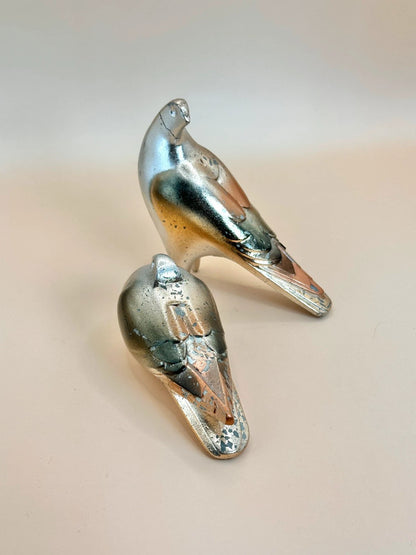 FT156 - Pair of cast iron doves Sotaro Saegusa 三枝惣太郎