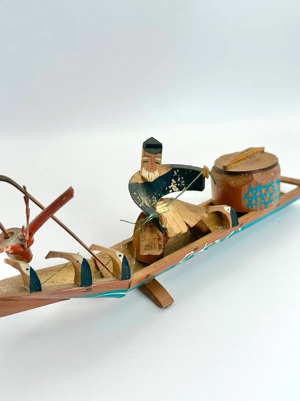 FT103 - Bamboo folk toy of fisherman boat