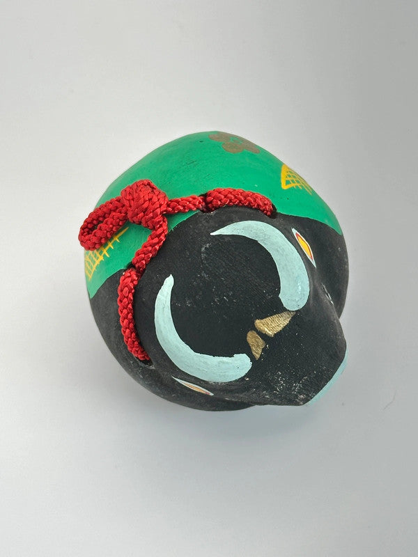 CB017 - Cloche décorative en argile Vache Dorei