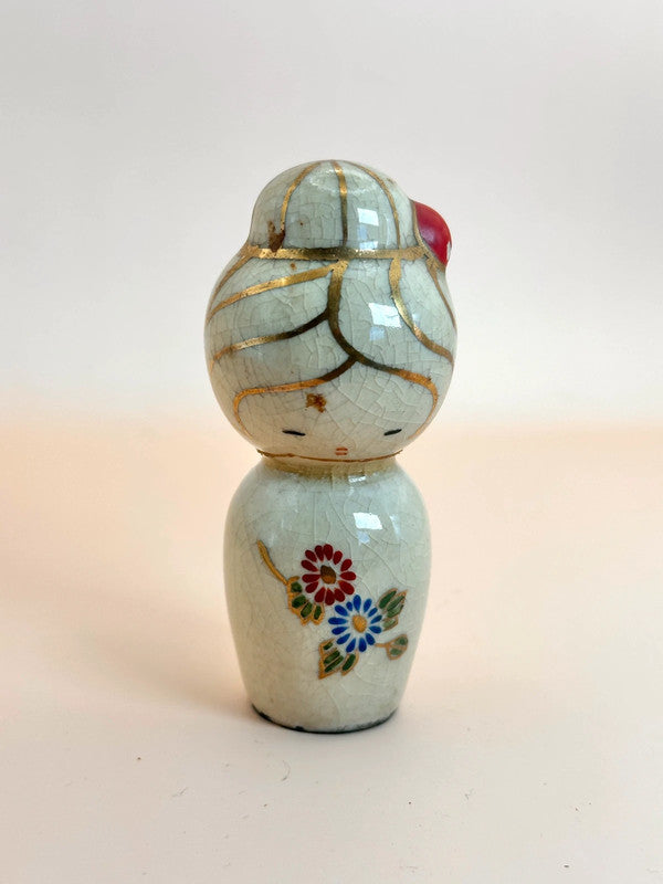K10130 - RARE Satsuma-yaki sosaku kokeshi 薩摩焼