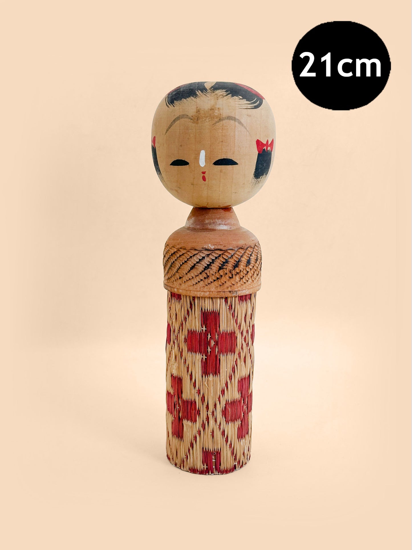 K20165 - Ajiro-ami omiyage kokeshi 網代編み