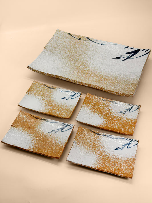 TB466 - Mino-yaki plate set 美濃焼