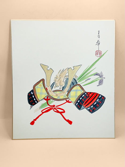 SHP341 - Original kabuto shikishi artwork by Seika 青華