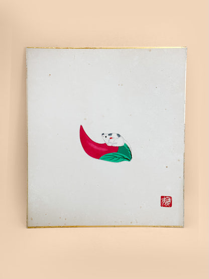 SHP406 - Original Japanese Shikishi Artwork 唐辛子ねずみ