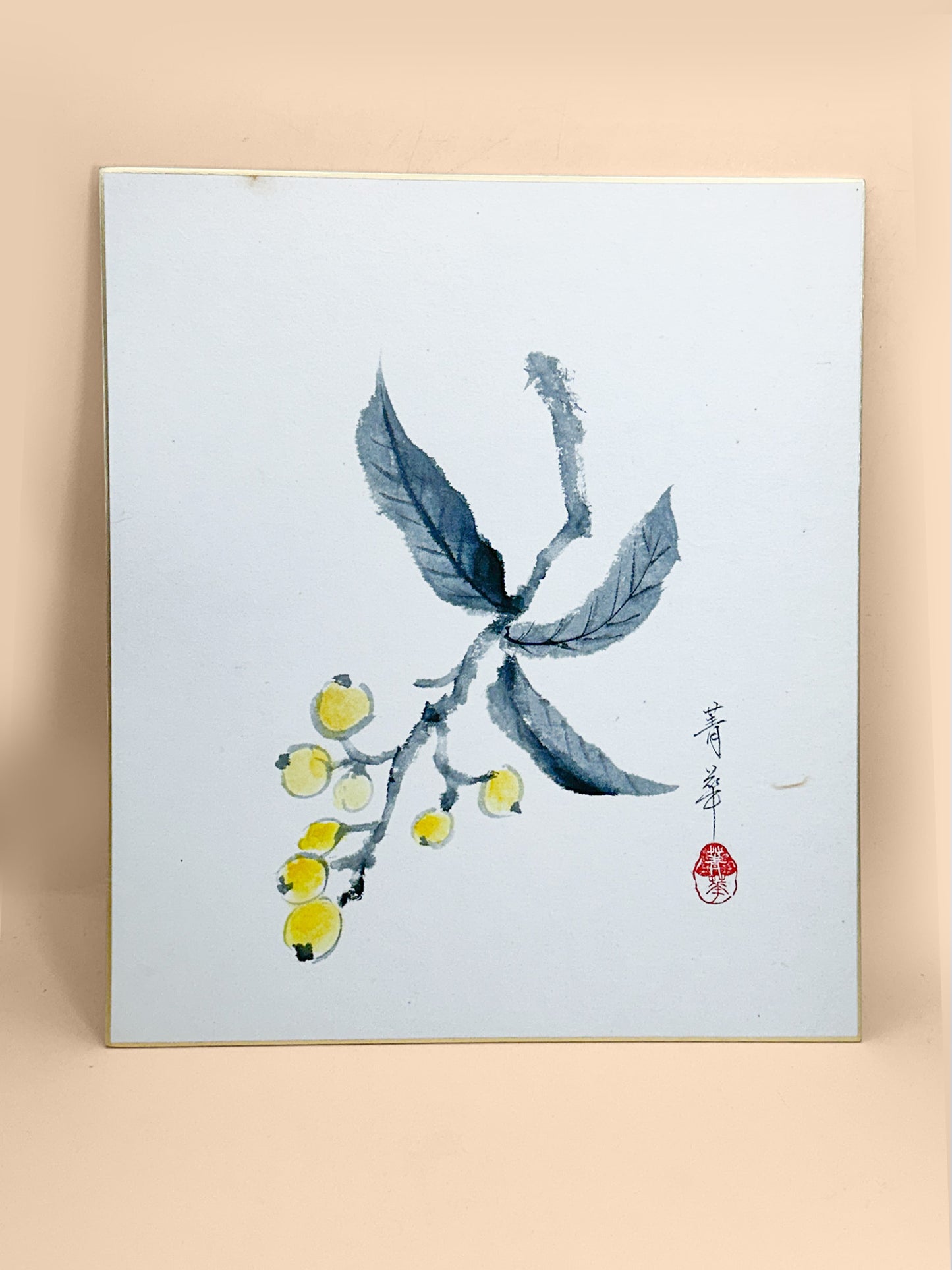 SHP345 - Original biwa shikishi artwork by Seika 青華