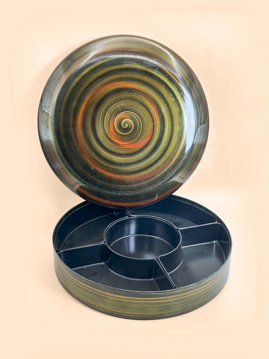 TB451 - Koma-nuri Lacquer-Style Confectionery Box 独楽塗