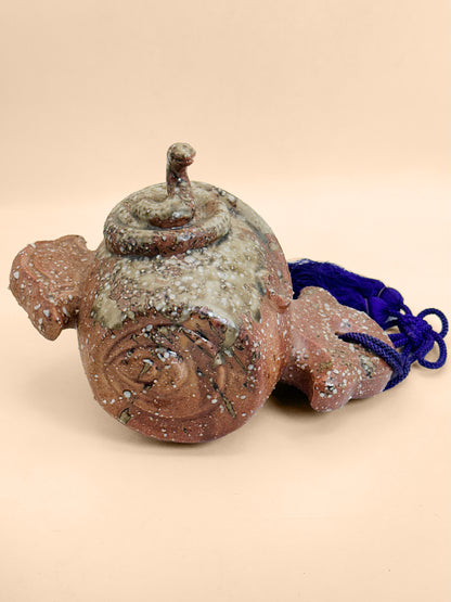 FT630 - Shigaraki Ware Snake & Lucky Mallet Ornament 信楽焼