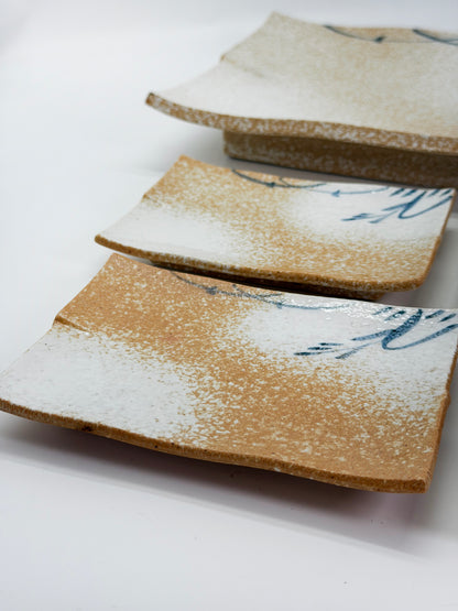 TB466 - Mino-yaki plate set 美濃焼