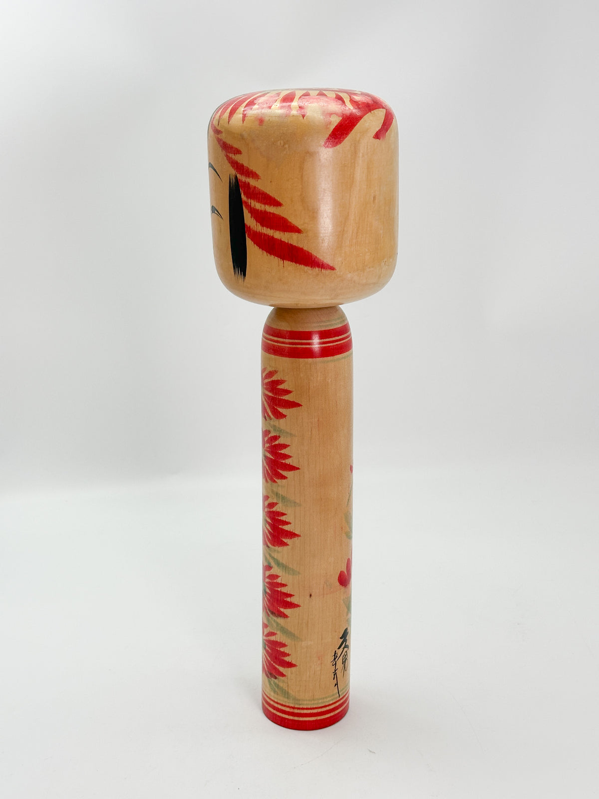 K35021 - Traditional Togatta kokeshi by Fumio Sato 佐藤文男