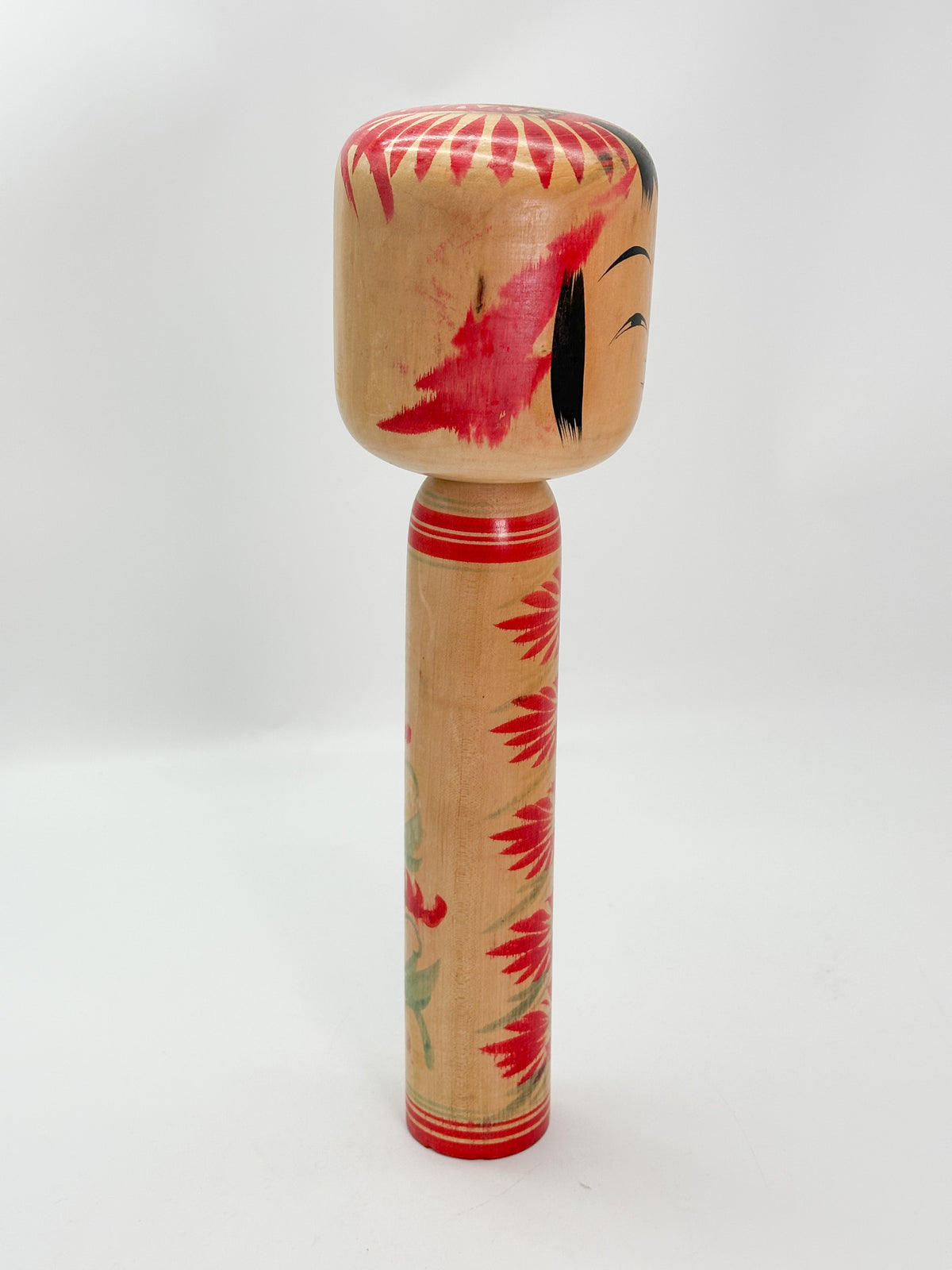 K35021 - Traditional Togatta kokeshi by Fumio Sato 佐藤文男