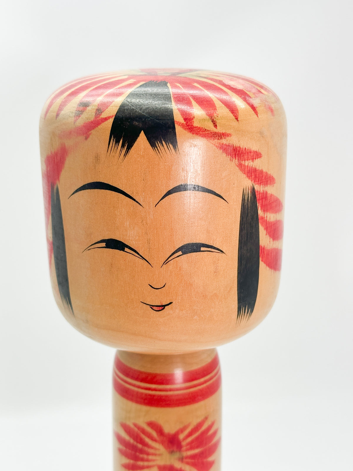 K35021 - Traditional Togatta kokeshi by Fumio Sato 佐藤文男