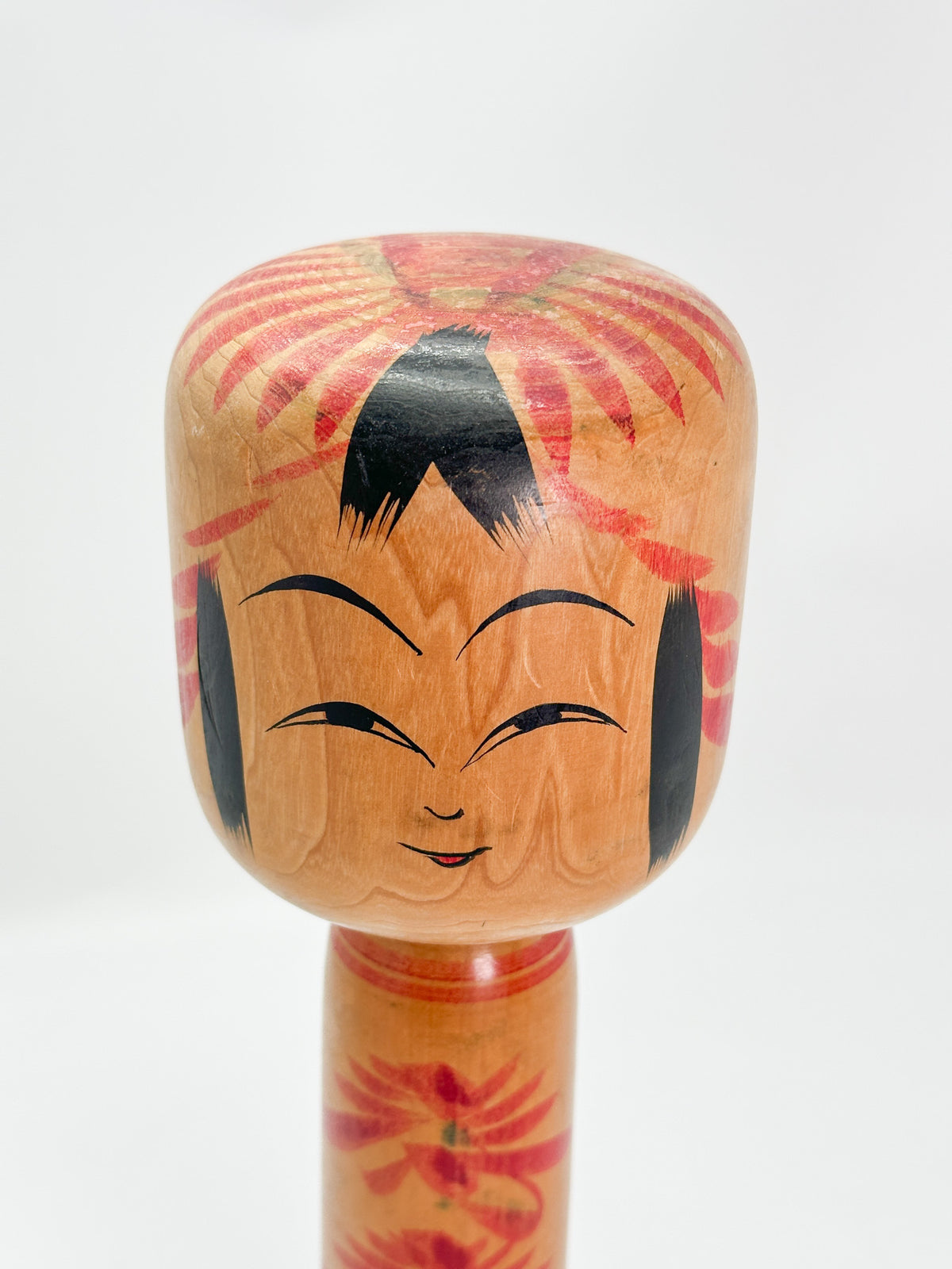 K35030 - Traditional Togatta kokeshi by Fumio Sato 佐藤文男