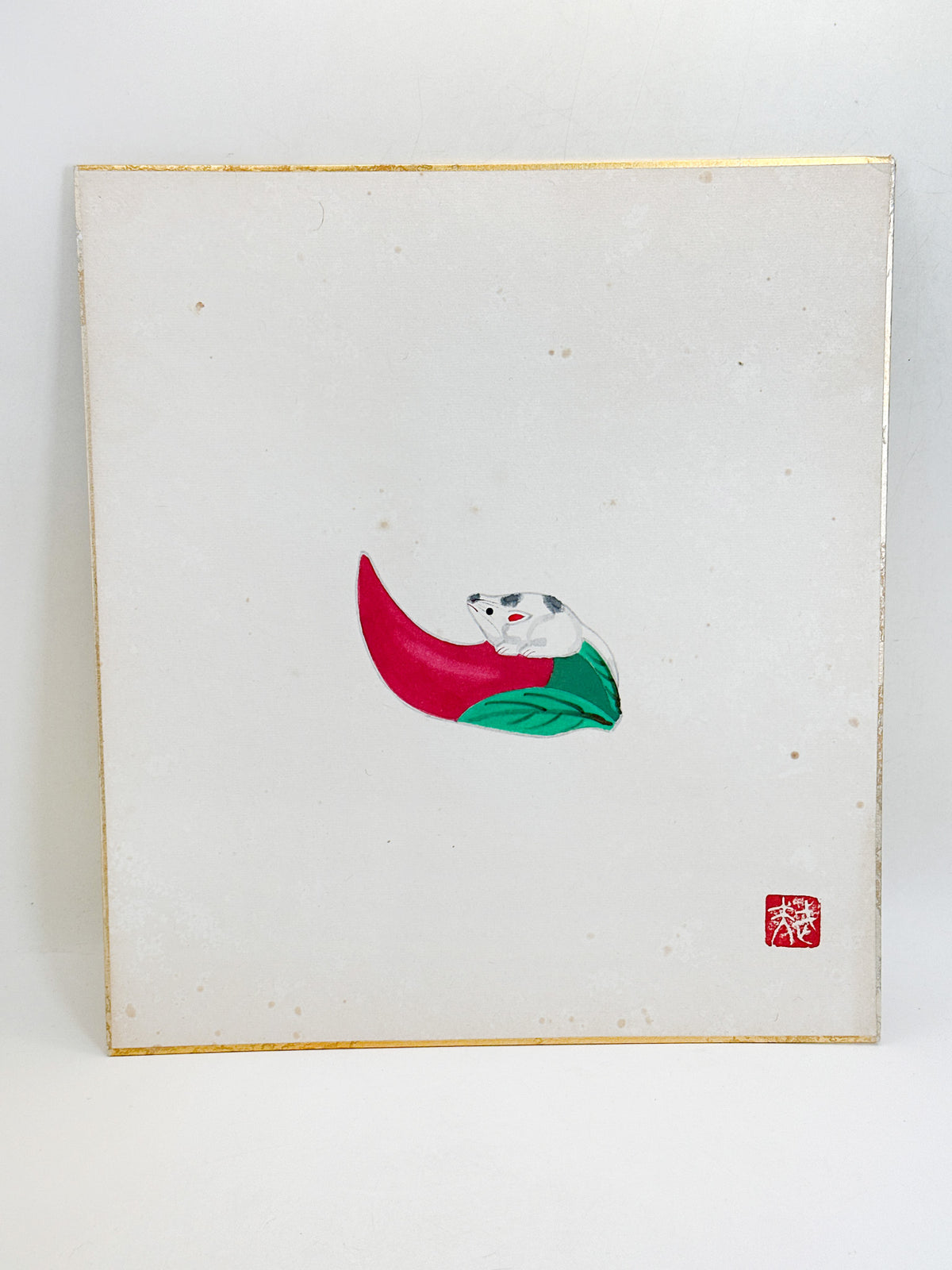 SHP406 - Original Japanese Shikishi Artwork 唐辛子ねずみ