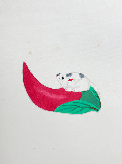 SHP406 - Original Japanese Shikishi Artwork 唐辛子ねずみ