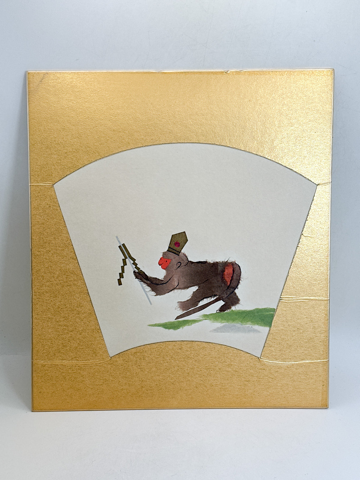 SHP393 - Shikishi Artwork of saru-mawashi 猿回し