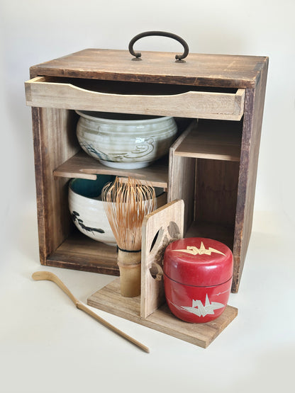TC65 - Kit de cérémonie du thé Matcha japonais – 茶箱 (Chabako) Kit complet d'ustensiles de thé