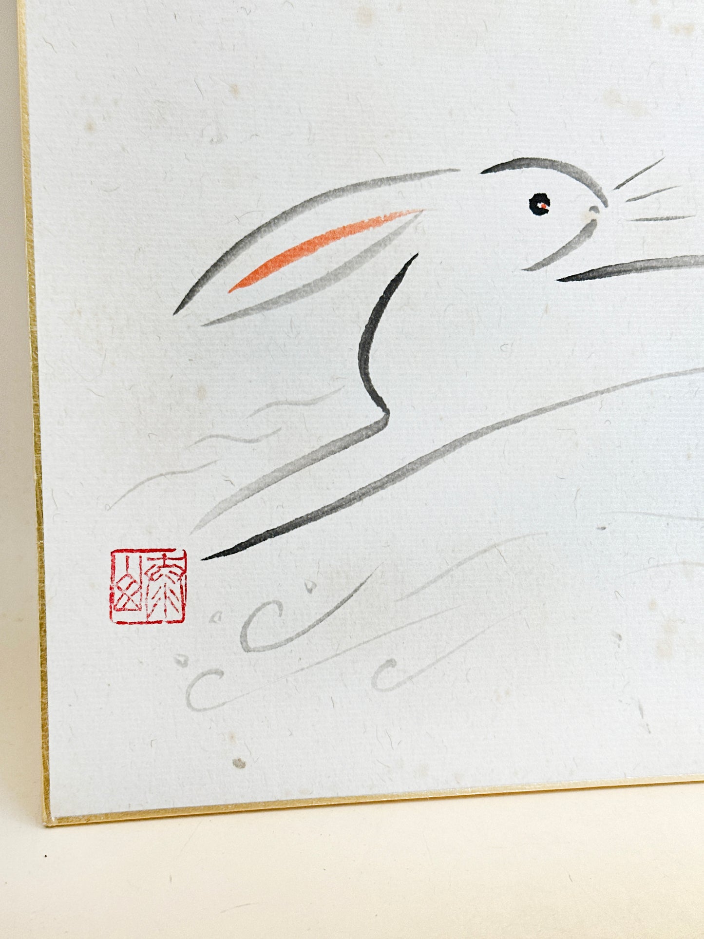 SHP233 - Rabbit Shikishi Ink drawing card 四海寿