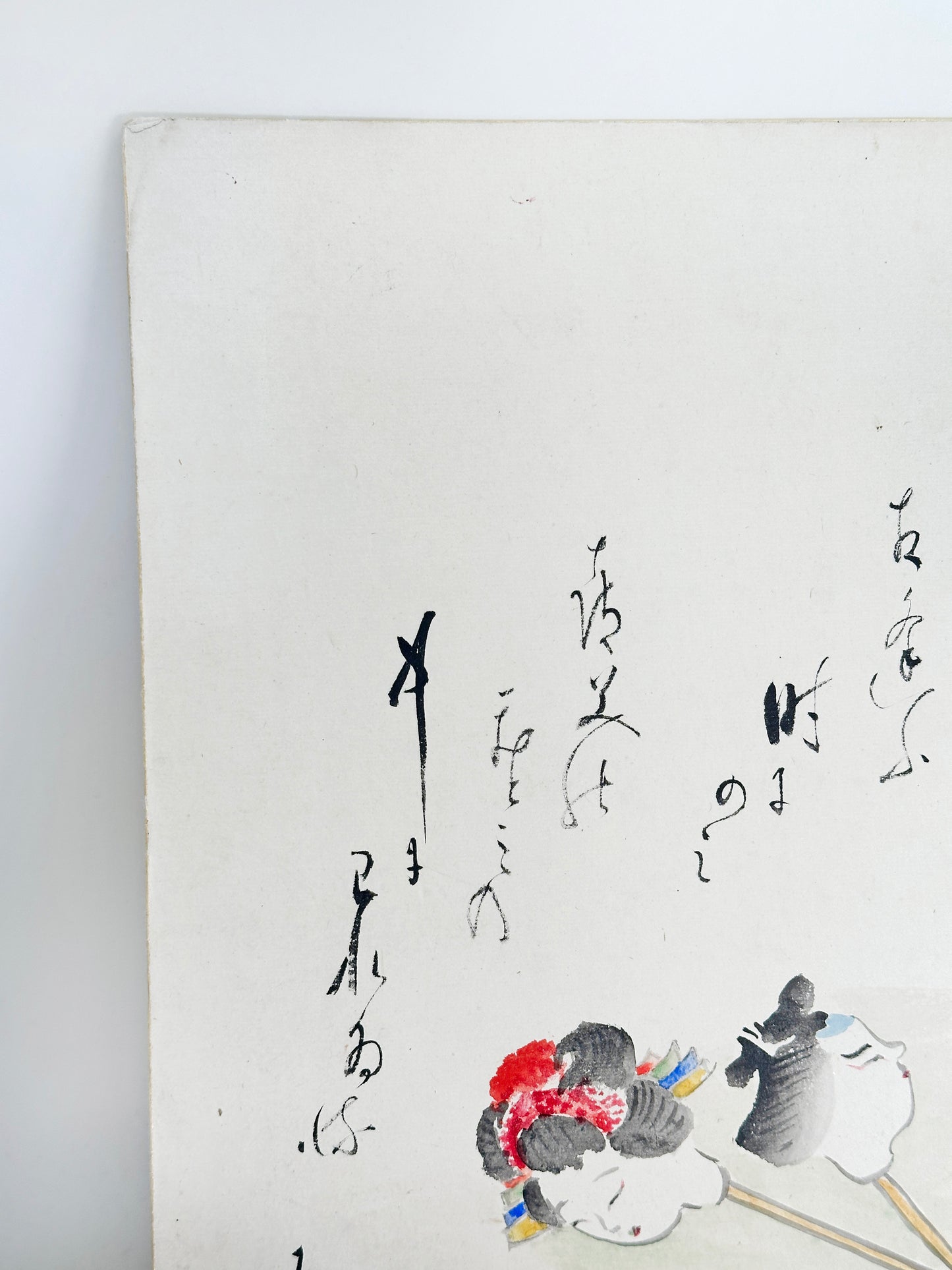 SHP244 - Hand-painted Shikishi of kubi-ningyō 首人形